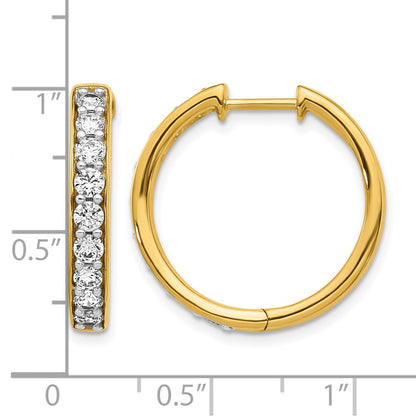10K Yellow Gold Diamond Hinged Hoop Earrings