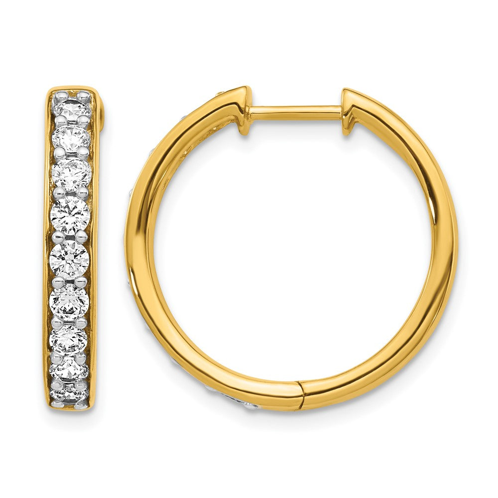 10K Yellow Gold Diamond Hinged Hoop Earrings