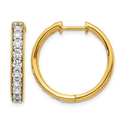 10K Yellow Gold Diamond Hinged Hoop Earrings