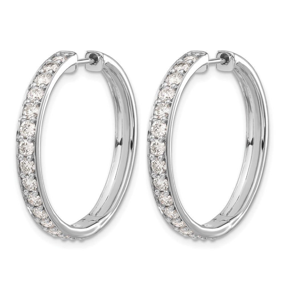 14K White Gold Lab Grown Diamond VS/SI FGH Hinged Hoop Earrings