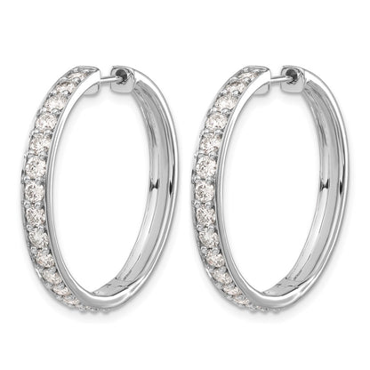 14K White Gold Lab Grown Diamond VS/SI FGH Hinged Hoop Earrings
