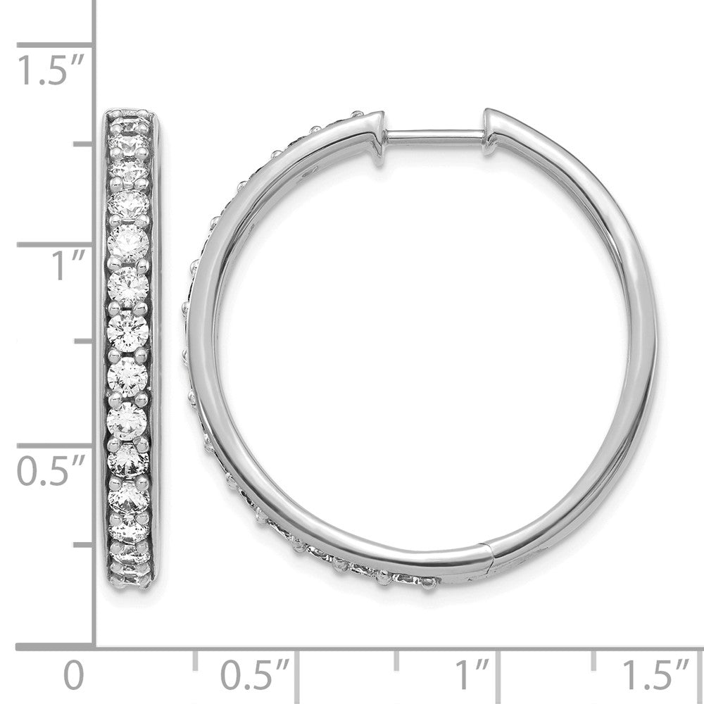 14K White Gold Lab Grown Diamond VS/SI FGH Hinged Hoop Earrings