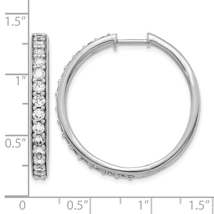 14K White Gold Lab Grown Diamond VS/SI FGH Hinged Hoop Earrings