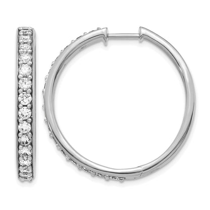 14K White Gold Lab Grown Diamond VS/SI FGH Hinged Hoop Earrings