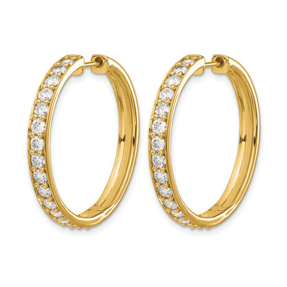 14k Yellow Gold Lab Grown Diamond VS/SI FGH Hinged Hoop Earrings