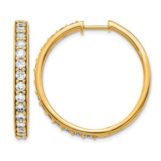 14k Yellow Gold Lab Grown Diamond VS/SI FGH Hinged Hoop Earrings