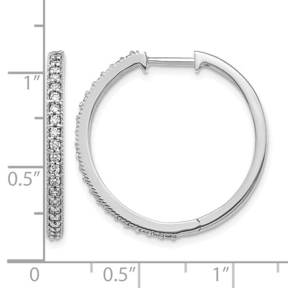 14k White Gold 1/2 Ct. Lab Grown Diamond VS/SI+ G+ Miligrain Hinged Hoop Earrings