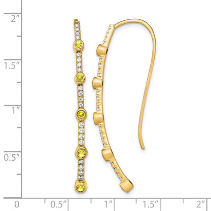 14k Yellow Gold Lab Grown Diamond VS/SI+ G+ Cr.Yellow Sapp Threader Earring