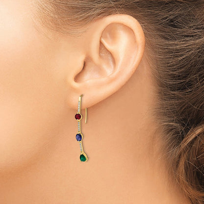 14k Yellow Gold Lab Grown Diamond VS/SI FGH Created.Ru,EM,SA Threader Earrings