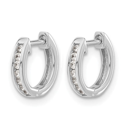 14k White Gold 1/8 Ct. Lab Grown Diamond VS/SI+ G+ Hinged Hoop Earrings