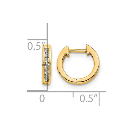 14k Yellow Gold 1/8 Ct. Lab Grown Diamond VS/SI+ G+ Complete Hinged Hoop Earrings