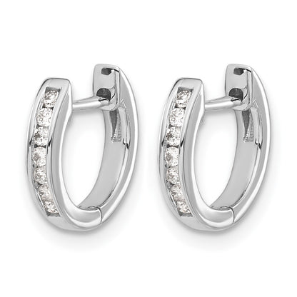 14k White Gold 1/8 Ct. Lab Grown Diamond VS/SI+ G+ Hinged Hoop Earrings