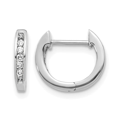 14k White Gold 1/8 Ct. Lab Grown Diamond VS/SI+ G+ Hinged Hoop Earrings