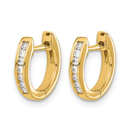 14k Yellow Gold 1/8 Ct. Lab Grown Diamond VS/SI+ G+ Hinged Hoop Earrings