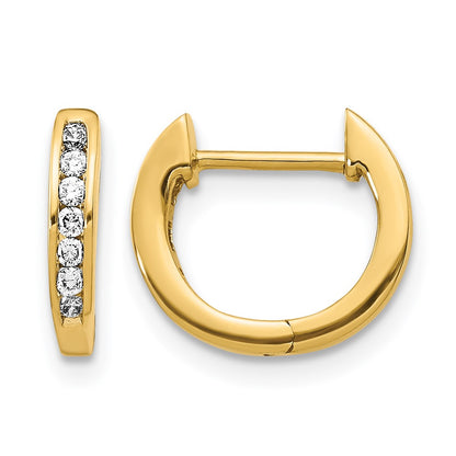 14k Yellow Gold 1/8 Ct. Lab Grown Diamond VS/SI+ G+ Hinged Hoop Earrings