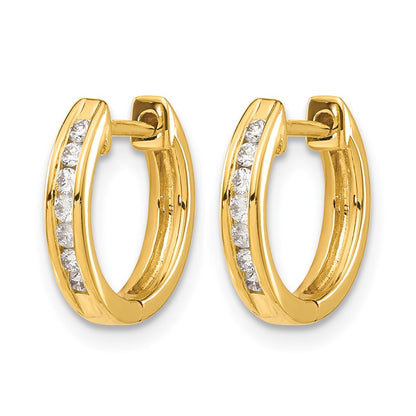 10K Yellow Gold Diamond Hinged Hoop Earrings