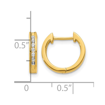 10K Yellow Gold Diamond Hinged Hoop Earrings