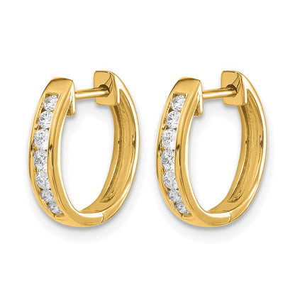 10K Yellow Gold Diamond Hinged Hoop Earrings