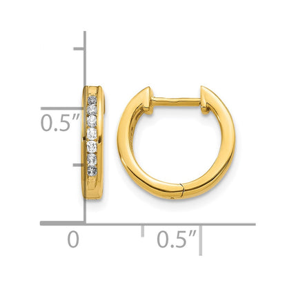 10K Yellow Gold Diamond Hinged Hoop Earrings
