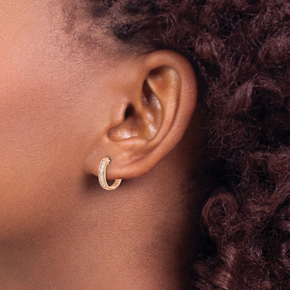 14k Rose Gold 1/4 Ct. Lab Grown Diamond VS/SI+ G+ Hinged Hoop Earrings