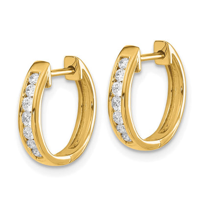 14k Yellow Gold 1/4 Ct. Lab Grown Diamond VS/SI+ G+ Complete Hinged Hoop Earrings