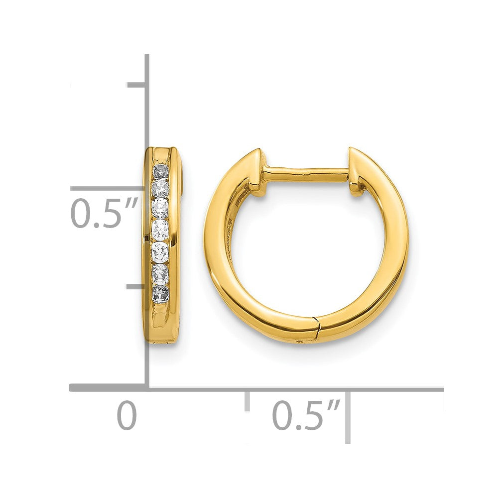 14k Yellow Gold 1/4 Ct. Lab Grown Diamond VS/SI+ G+ Complete Hinged Hoop Earrings