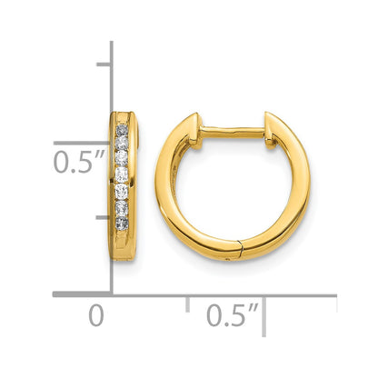 14k Yellow Gold 1/4 Ct. Lab Grown Diamond VS/SI+ G+ Complete Hinged Hoop Earrings