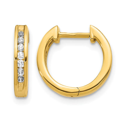 14k Yellow Gold 1/4 Ct. Lab Grown Diamond VS/SI+ G+ Complete Hinged Hoop Earrings
