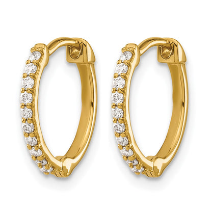 10K Yellow Gold Diamond Hinged Hoop Earrings
