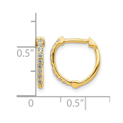 10K Yellow Gold Diamond Hinged Hoop Earrings