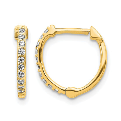 10K Yellow Gold Diamond Hinged Hoop Earrings