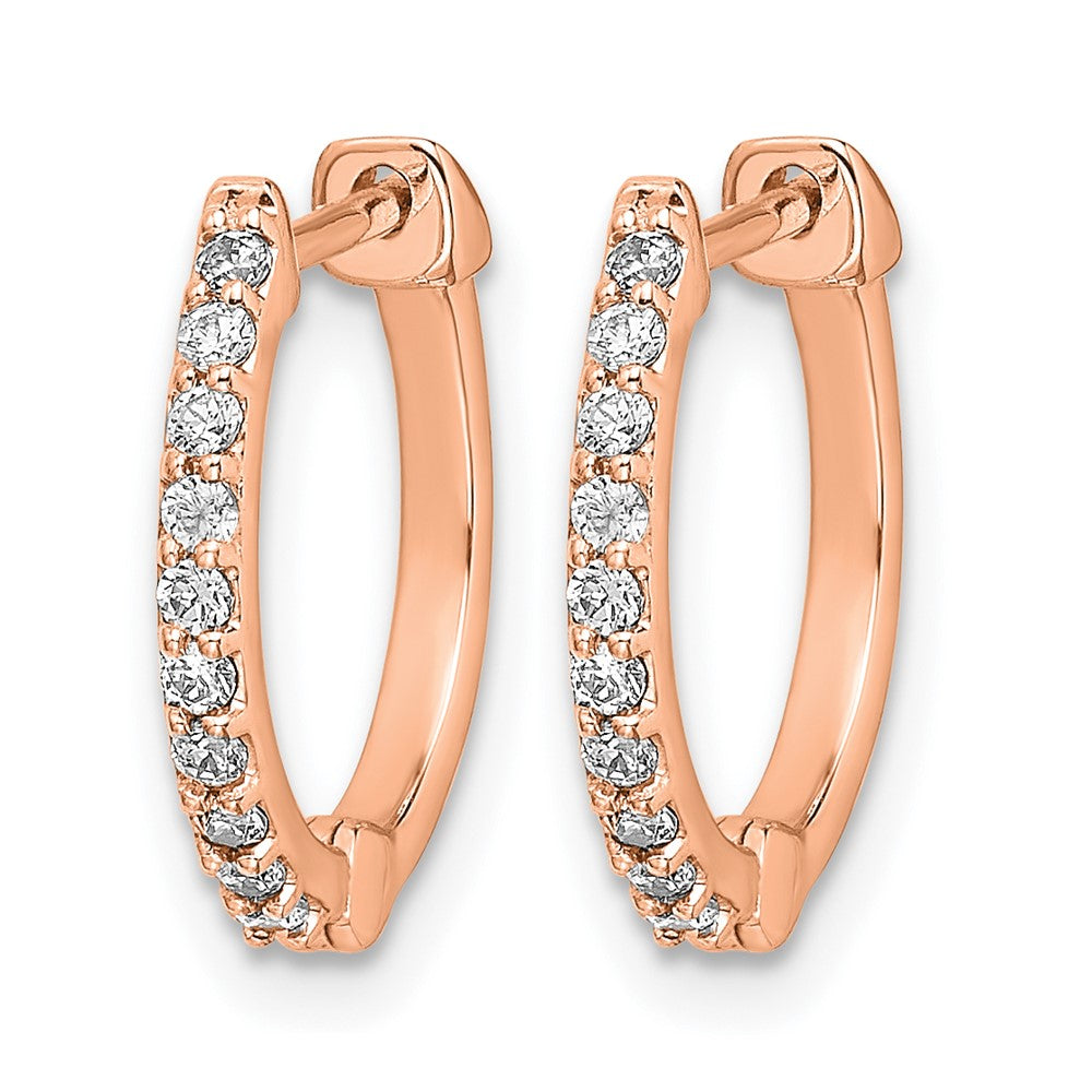 14k Rose Gold 1/5 Ct. Lab Grown Diamond VS/SI+ G+ Complete Hinged Hoop Earrings