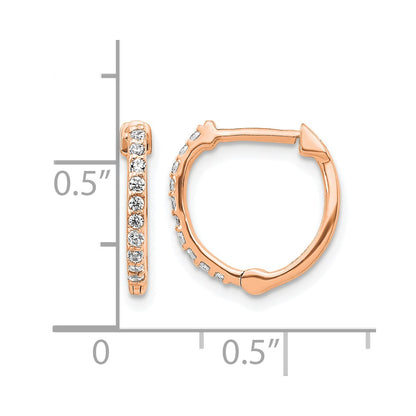 14k Rose Gold 1/5 Ct. Lab Grown Diamond VS/SI+ G+ Complete Hinged Hoop Earrings