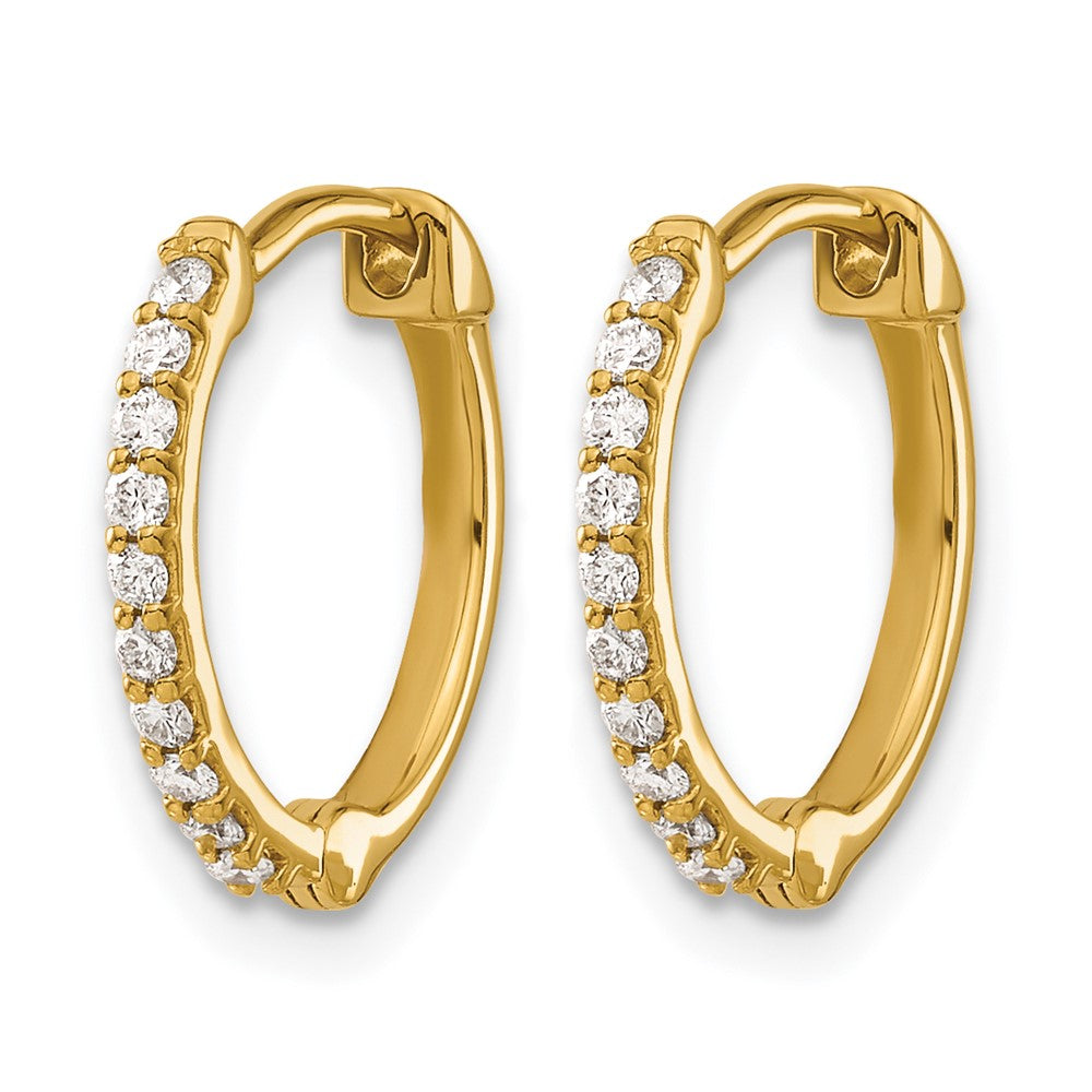 14k Yellow Gold 1/5 Ct. Lab Grown Diamond VS/SI+ G+ Hinged Hoop Earrings