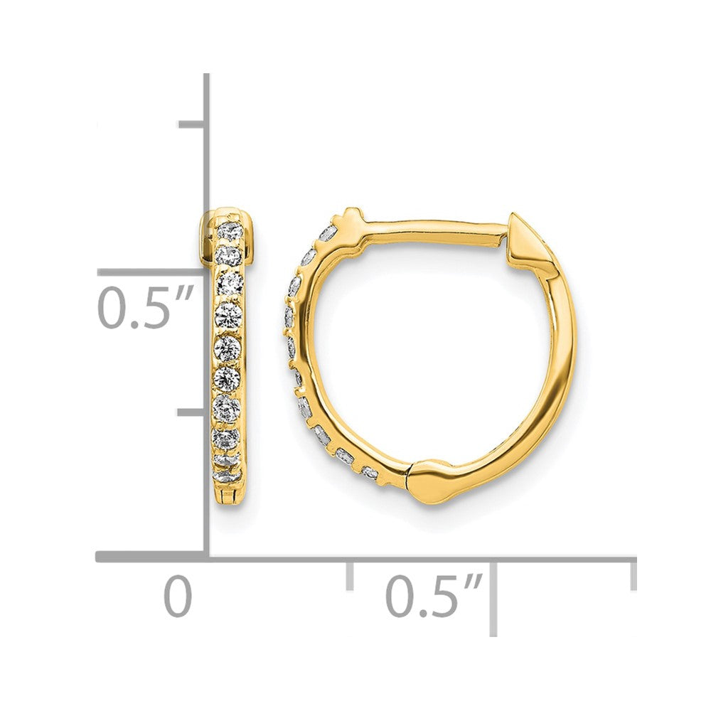 14k Yellow Gold 1/5 Ct. Lab Grown Diamond VS/SI+ G+ Hinged Hoop Earrings