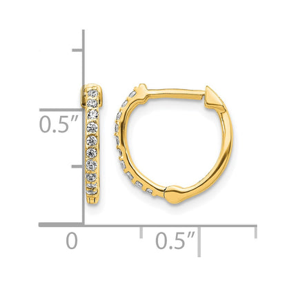 14k Yellow Gold 1/5 Ct. Lab Grown Diamond VS/SI+ G+ Hinged Hoop Earrings