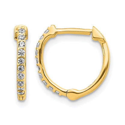 14k Yellow Gold 1/5 Ct. Lab Grown Diamond VS/SI+ G+ Hinged Hoop Earrings