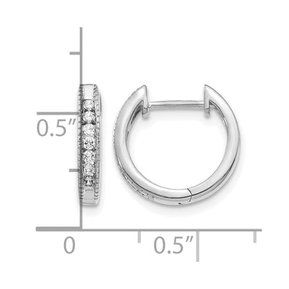 14k White Gold 1/5 Ct. Lab Grown Diamond VS/SI+ G+ Hinged Hoop Earrings