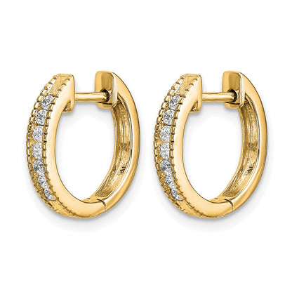 14k Yellow Gold 1/5 Ct. Lab Grown Diamond VS/SI+ G+ Complete Hinged Hoop Earrings
