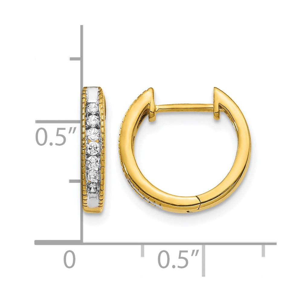 14k Yellow Gold 1/5 Ct. Lab Grown Diamond VS/SI+ G+ Complete Hinged Hoop Earrings