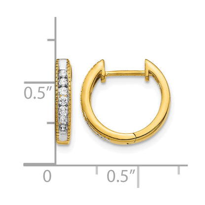 14k Yellow Gold 1/5 Ct. Lab Grown Diamond VS/SI+ G+ Hinged Hoop Earrings