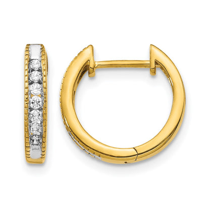 14k Yellow Gold 1/5 Ct. Lab Grown Diamond VS/SI+ G+ Complete Hinged Hoop Earrings
