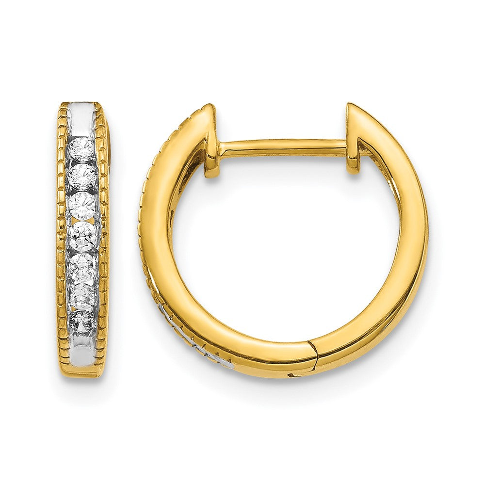 14k Yellow Gold 1/5 Ct. Lab Grown Diamond VS/SI+ G+ Hinged Hoop Earrings