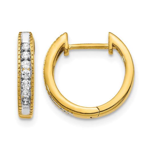 14k Yellow Gold 1/5 Ct. Lab Grown Diamond VS/SI+ G+ Hinged Hoop Earrings