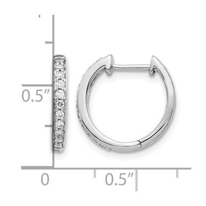 10K White Gold Diamond Complete Hinged Hoop Earrings