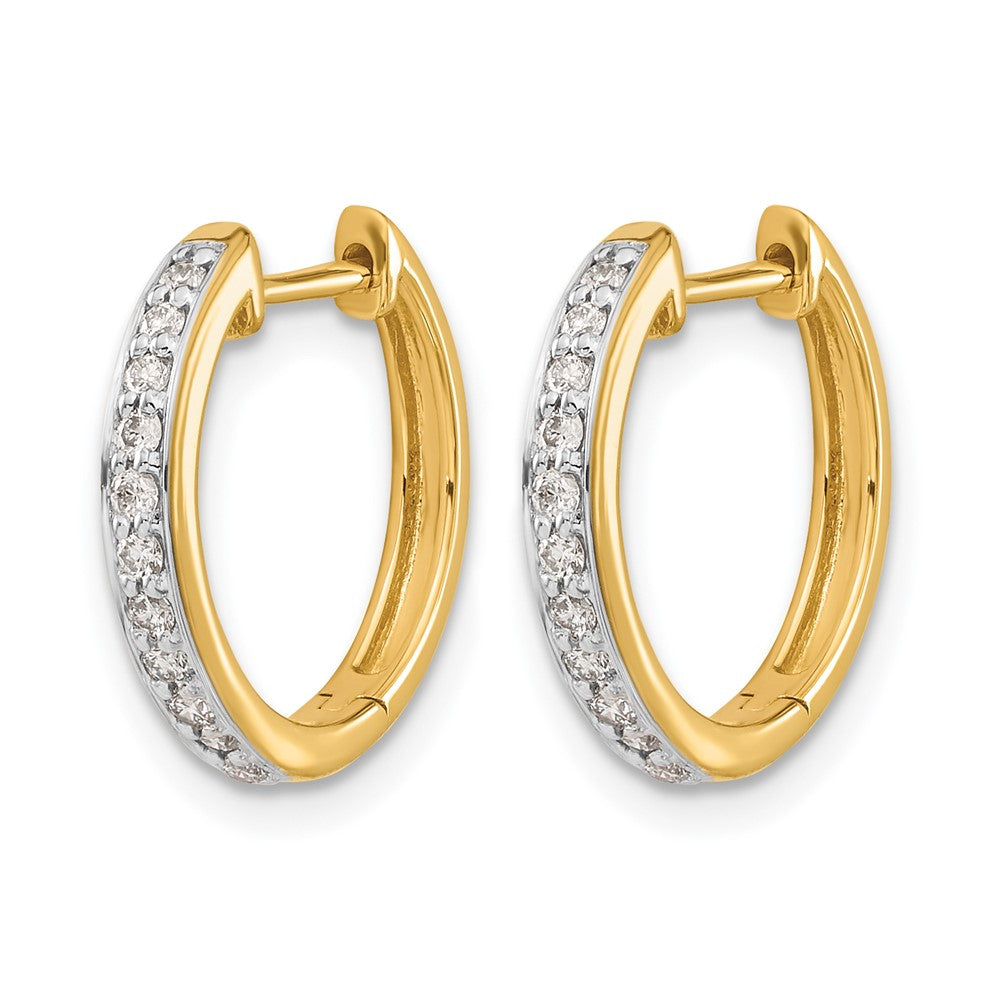 10K Yellow Gold Diamond Complete Hinged Hoop Earrings