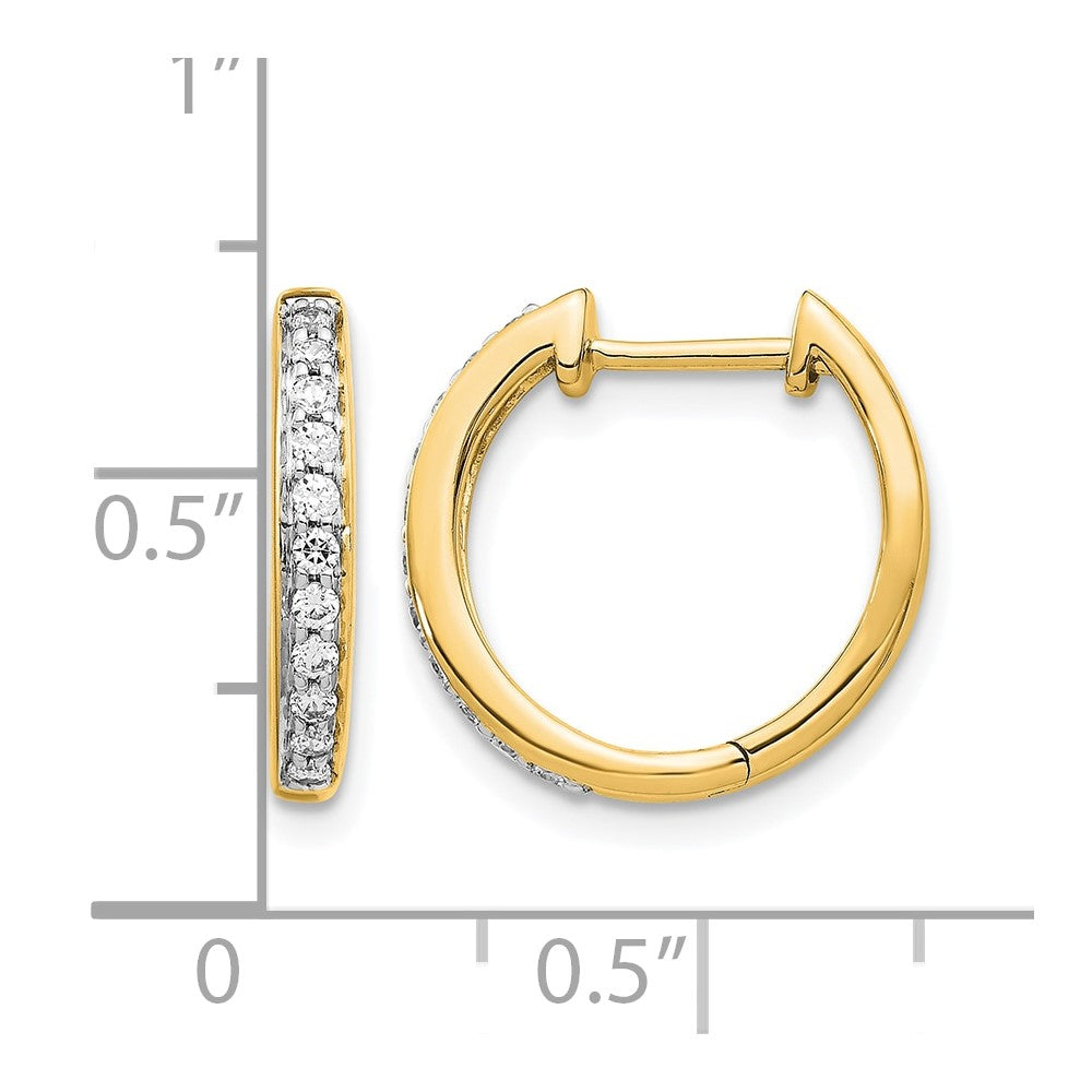 14k Yellow Gold 1/4 Ct. Lab Grown Diamond VS/SI+ G+ Hinged Hoop Earrings