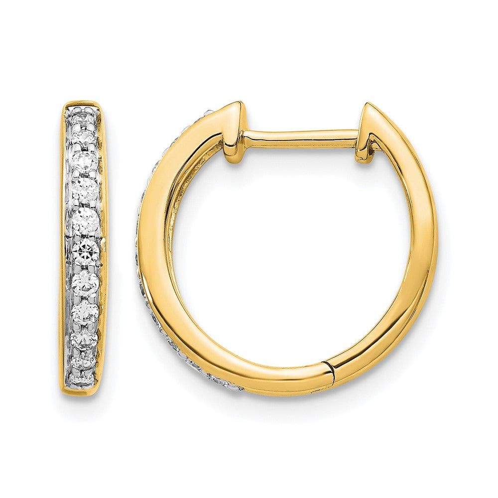 14k Yellow Gold 1/4 Ct. Lab Grown Diamond VS/SI+ G+ Hinged Hoop Earrings