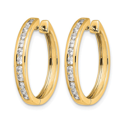 10K Yellow Gold Diamond Hinged Hoop Earrings