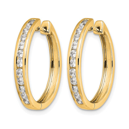 14k Yellow Gold 1/2 Ct. Lab Grown Diamond VS/SI+ G+ Hinged Hoop Earrings